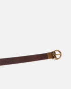 Pinko Reversible Thin Leather Belt 2cm Brown/Pink Antique Gold
