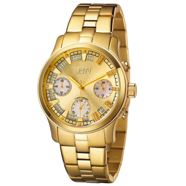Photo: JBW Muse Chronograph Quartz Diamond Gold Dial Unisex Watch JB-6217-E