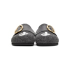 JW Anderson Grey Low Felt Buckle Slippers