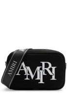 Amiri Staggered Logo-embroidered Canvas Camera bag - Black - One Size