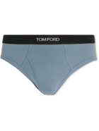 TOM FORD - Stretch-Cotton Briefs - Blue