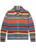 RRL - Shawl-Collar Striped Wool, Linen and Cotton-Blend Cardigan - Multi