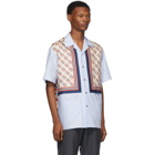 Gucci Blue Silk Bowling Shirt