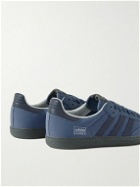 adidas Originals - Samba OG Leather-Trimmed Crinkled-Shell Sneakers - Blue
