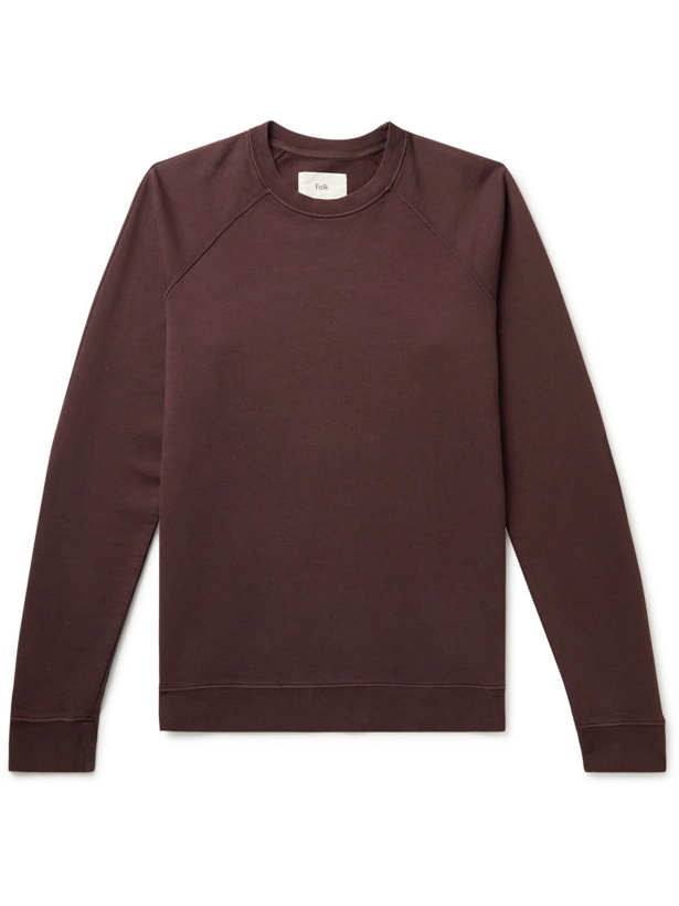 Photo: Folk - Rivet Organic Cotton-Jersey Sweatshirt - Burgundy