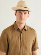 BORSALINO - Grosgrain-Trimmed Crocheted Straw Panama Hat - Neutrals
