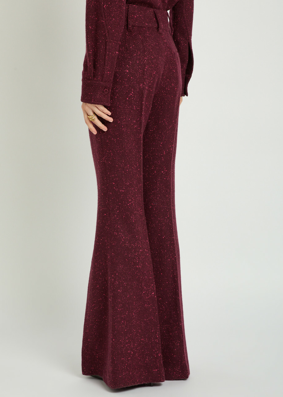 Gabriela Hearst Rhein Speckled Wool-blend Trousers Bordeaux