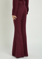 Gabriela Hearst Rhein Speckled Wool-blend Trousers Bordeaux