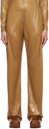 Dries Van Noten Tan Shiny Lounge Pants