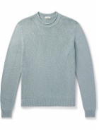 Agnona - Logo-Appliquéd Silk and Cotton-Blend Sweater - Blue