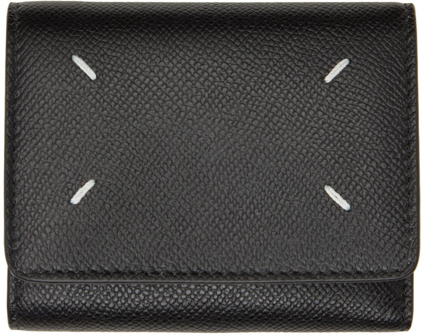 Maison Margiela Black Zip Compact Trifold Wallet Maison Margiela