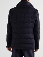 Moncler - Bess Convertible Nylon-Trimmed Quilted Wool Down Jacket - Blue