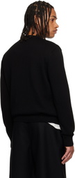 Givenchy Black Cotton Knit 'GIVENCHY Paris' Embroidery Sweater