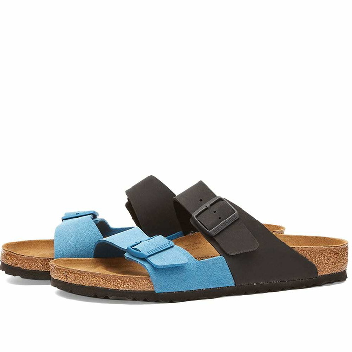 Photo: Birkenstock Men's Arizona Split Geometry in Sapphire/Black