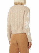 MC2 Saint Barth Woman Turtleneck Braided Sweater With Snowflake Rhinestones