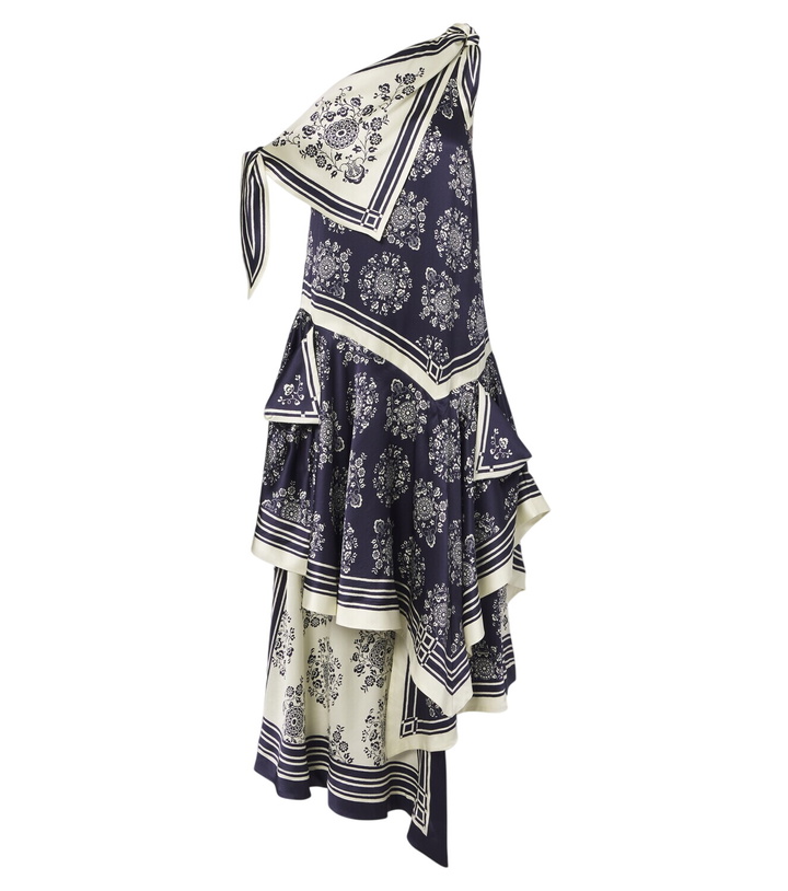 Photo: Alémais Banderra asymmetric floral silk midi dress