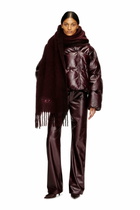 Diesel Jacquard wool scarf in burgundy - Scarf - Unisex - Red