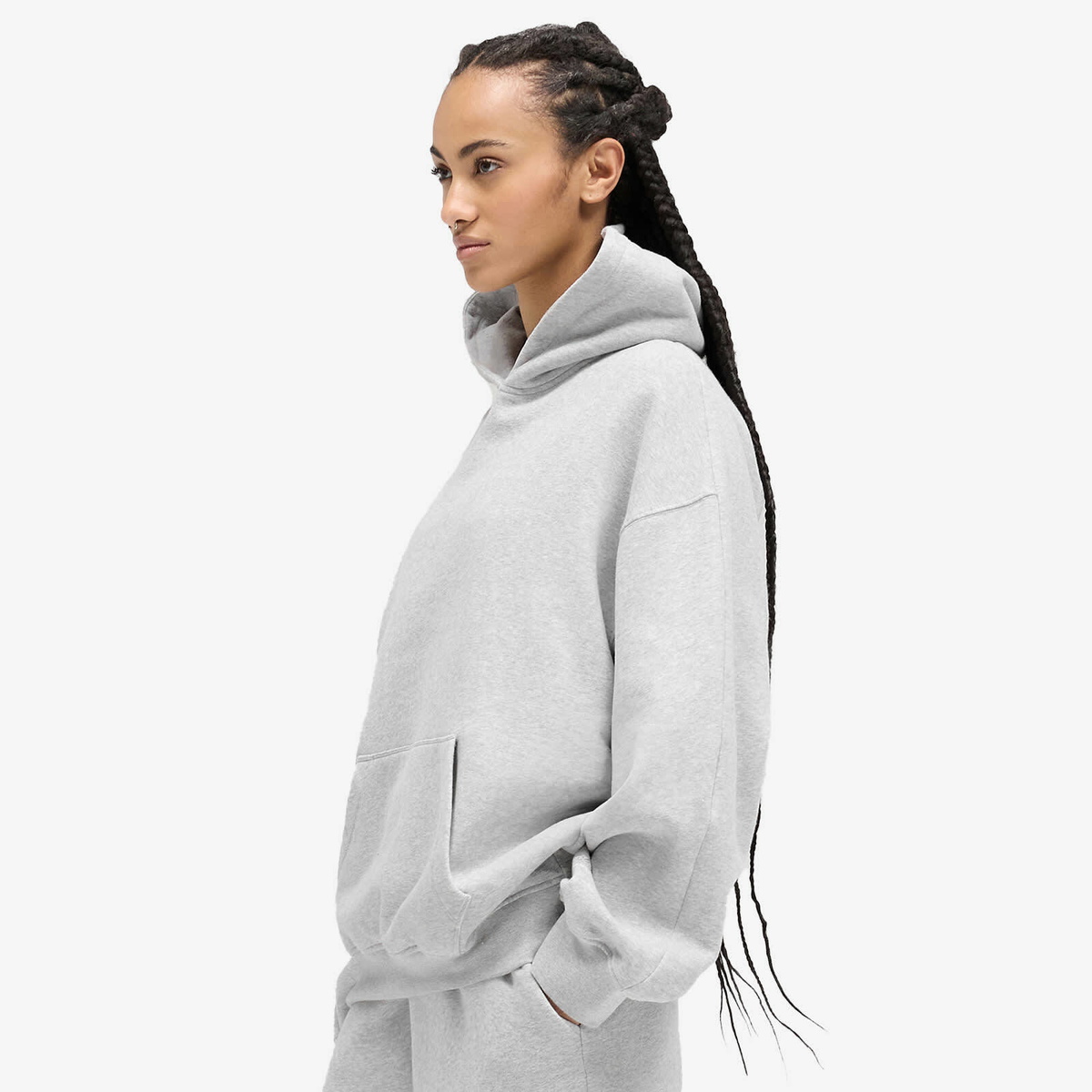 Represent Women's Boyfriend Hooded Sweatshirt in Grey Marl