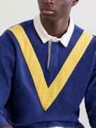 Drake's - Chevron Flame Cotton-Jersey Rugby Shirt - Blue
