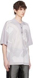 Feng Chen Wang Gray Jacquard Polo