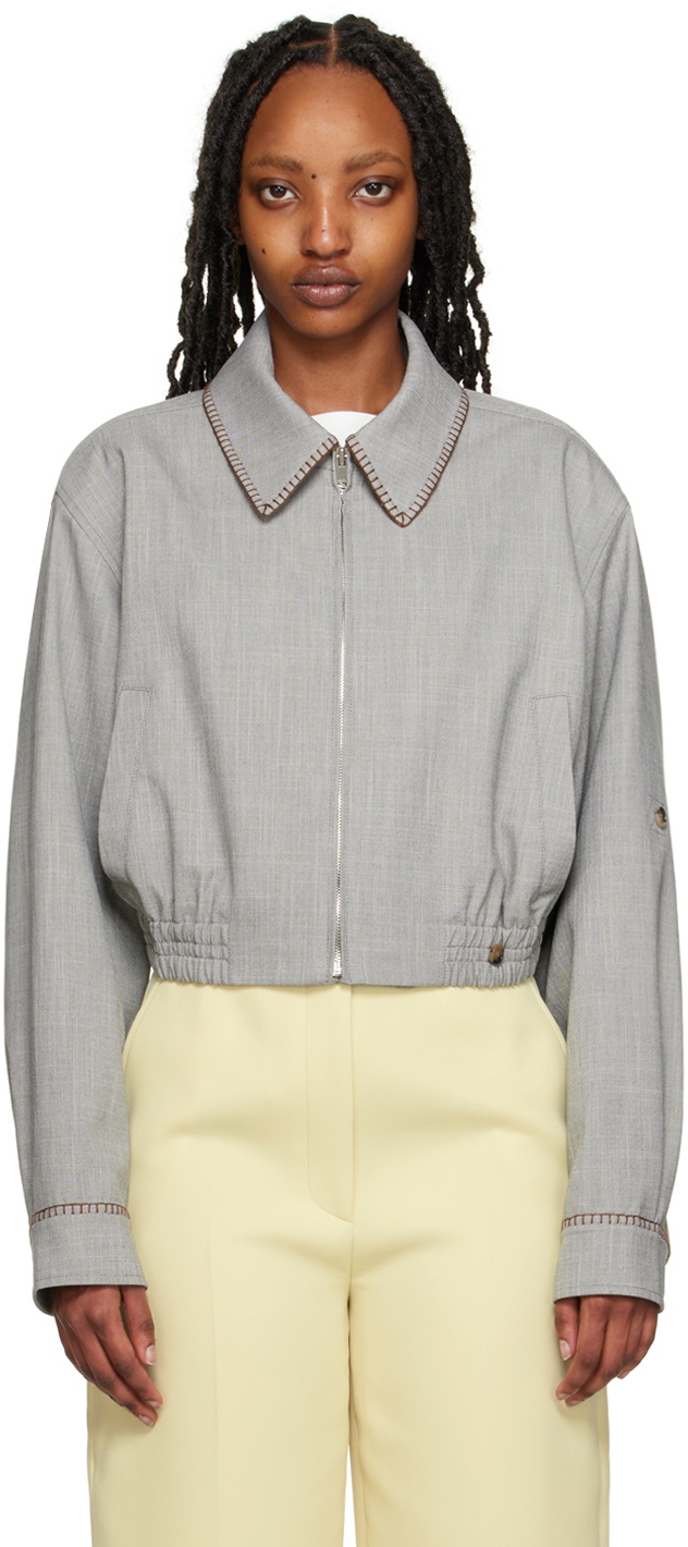Recto Gray Cropped Jacket Recto