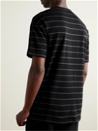 Paul Smith - Relax Logo-Embroidered Striped Cotton and Modal-Blend Jersey Pyjama T-Shirt - Black