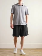 James Perse - Straight-Leg Garment-Dyed Linen Drawstring Shorts - Black