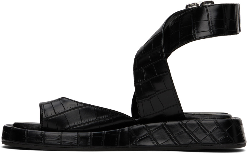 GIABORGHINI Black Roxanne Croc Sandals