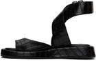 GIABORGHINI Black Roxanne Croc Sandals