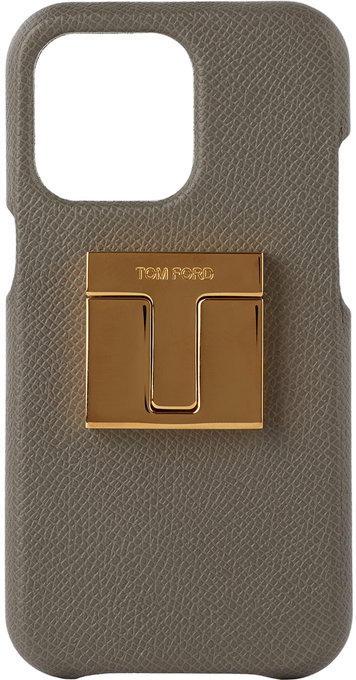 Photo: TOM FORD Gray Leather iPhone 12 Case