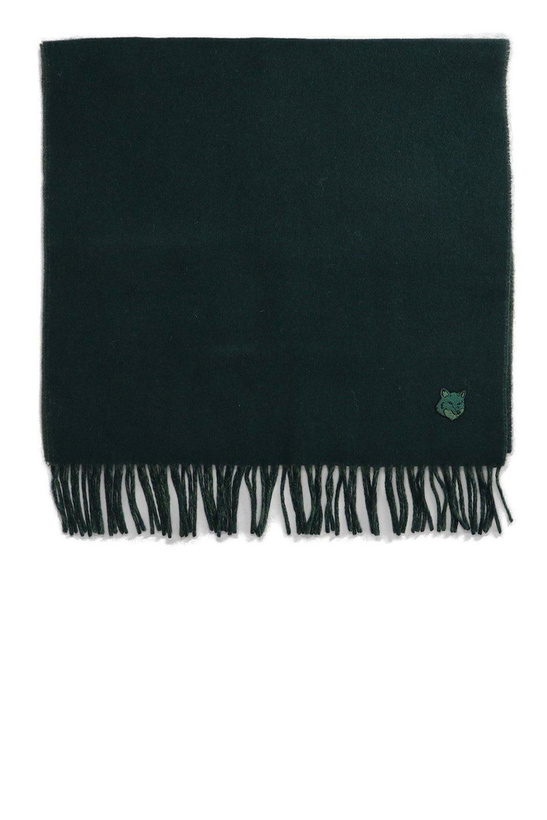 Photo: Maison Kitsuné Bold Fox Head Patch Fringed Scarf