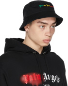 Palm Angels Black Miami Logo Bucket Hat