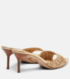 Veronica Beard Woven metallic leather mules