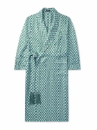 Charvet - Belted Printed Silk-Twill Robe - Blue