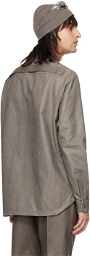 Rick Owens Gray Outershirt Leather Jacket