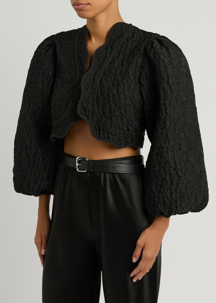 Sister Jane Paddock Jacquard Cloque Jacket Black