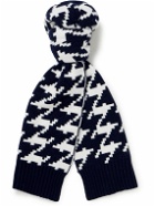 Mr P. - Houndstooth Jacquard-Knit Wool Scarf