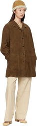 LE17SEPTEMBRE Tan Long Suede Jacket