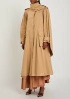 Chloe Scarf-effect Cotton-poplin Trench Coat Beige