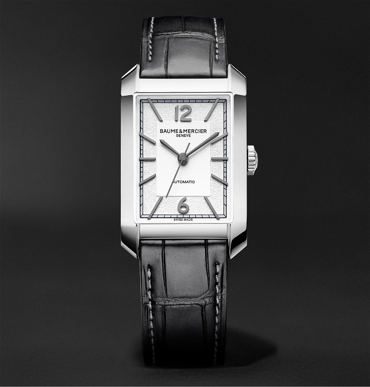Photo: Baume & Mercier - Hampton Automatic 27.5mm Stainless Steel and Alligator Watch, Ref. No. M0A10522 - Silver