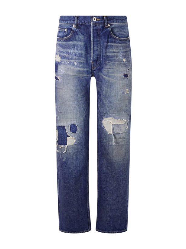 Photo: JW Anderson - Straight-Leg Distressed Patchwork Jeans - Blue
