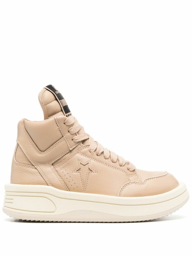 Photo: Rick Owens DRKSHDW X Converse Beige High-Top Sneakers