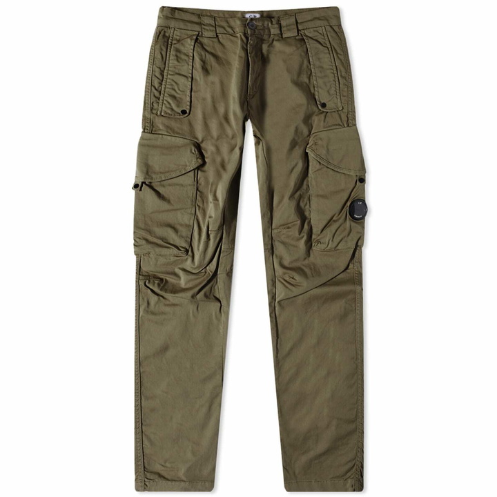Photo: C.P. Company Men's Lens Sateen Cargo Pant in Ivy Green