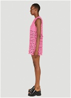 Crochet Tunic Mini Dress in Pink