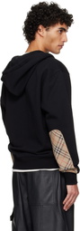 Burberry Black Rory Check Patch Hoodie