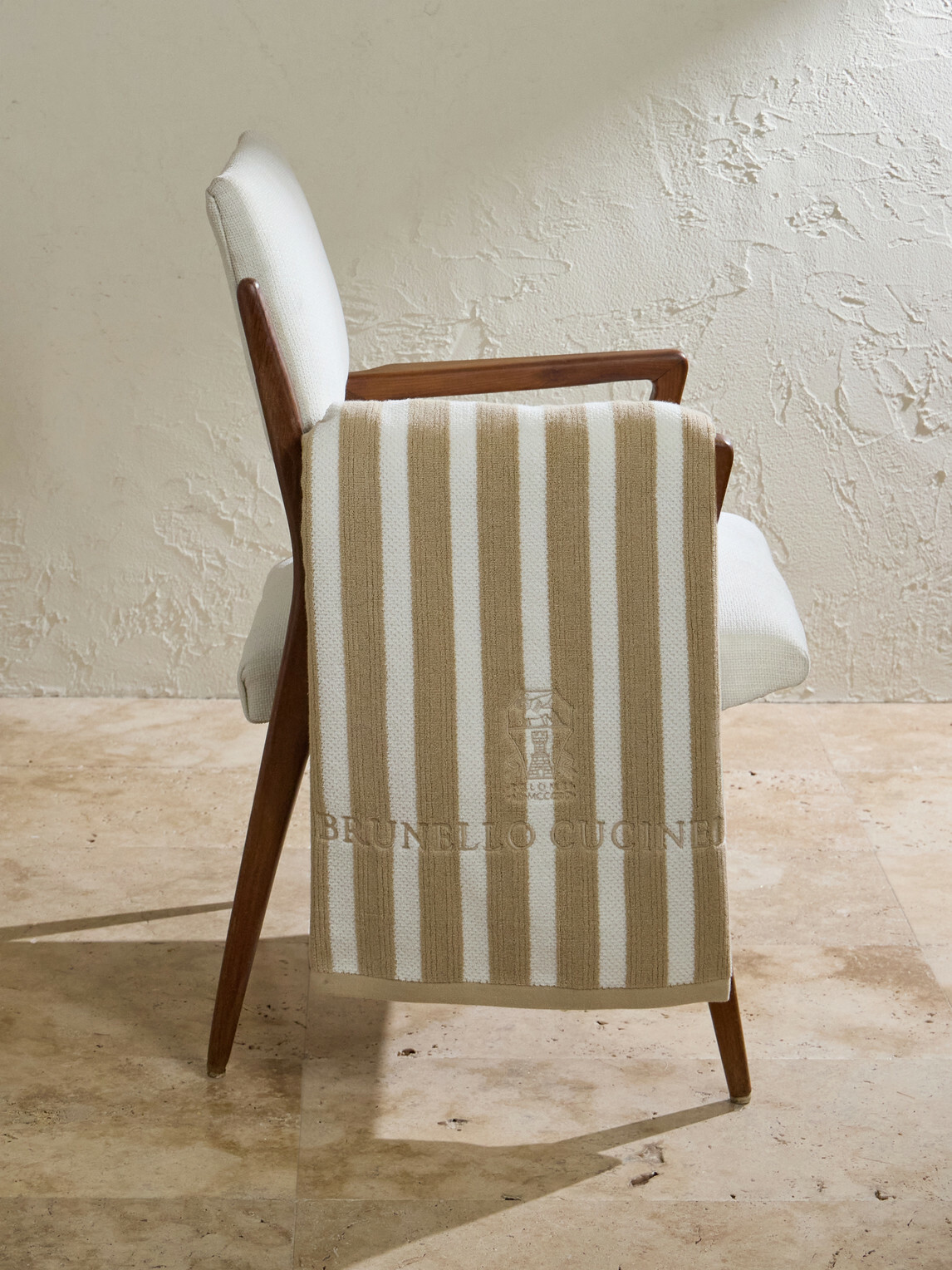 Brunello Cucinelli - Logo-Embroidered Striped Cotton-Terry Beach Towel