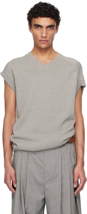 Photo: Hed Mayner Gray V Neck Vest