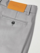 SECOND / LAYER - Primo Straight-Leg Checked Wool Trousers - Gray