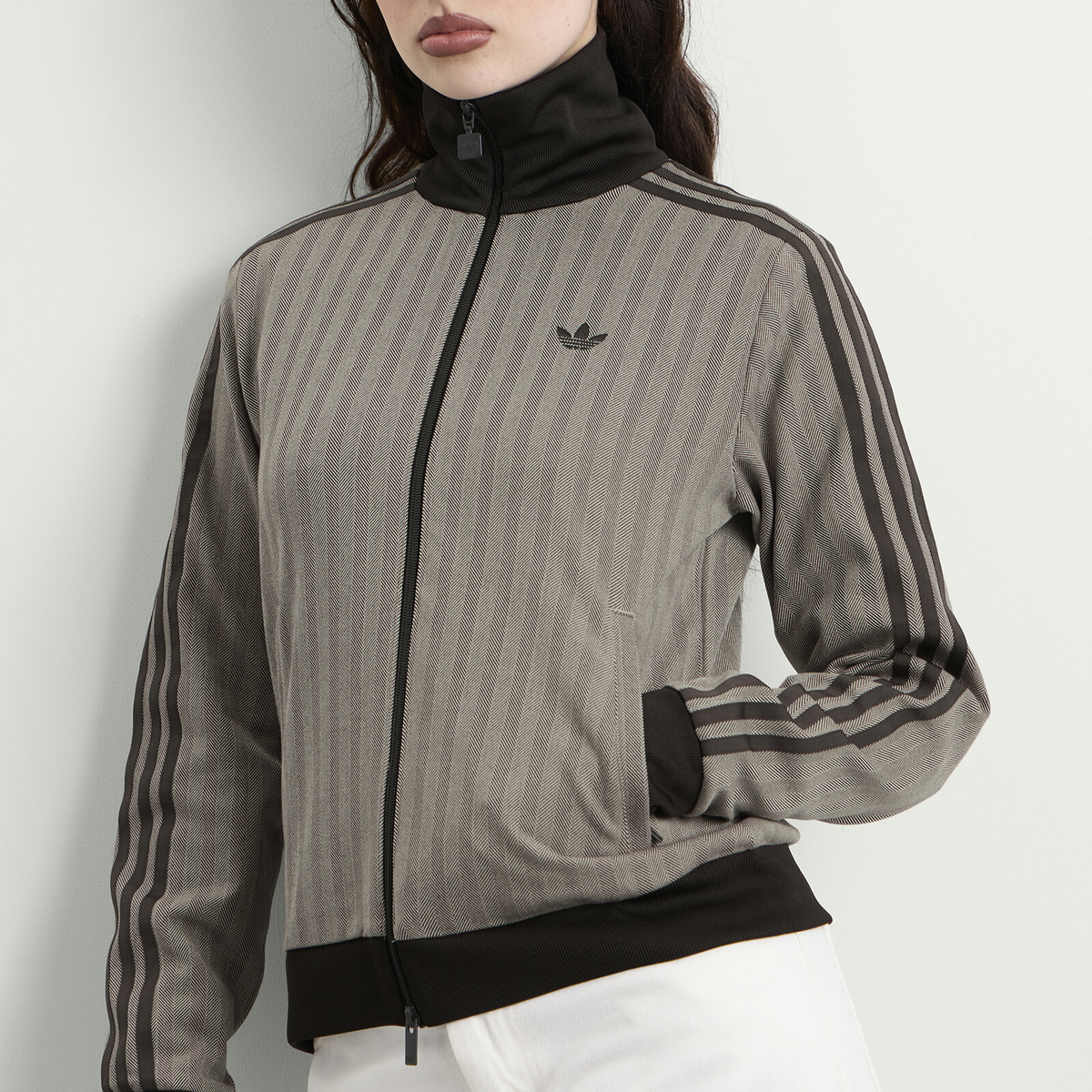 Adidas Women's Tweed Track Top in Light Brown