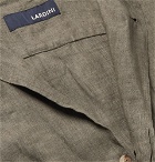 Lardini - Camp-Collar Linen Shirt - Men - Green